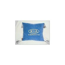  Подушка Kia cerato синяя вышивка белая с кистями