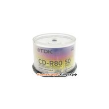Диски CD-R 80min 700Mb ТDK 52х  50 шт  Cake Box  Printable