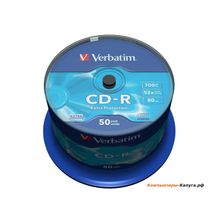 Диски CD-R 80min 700Mb Verbatim  52x  50 шт  Cake Box  &lt;4335143711&gt;