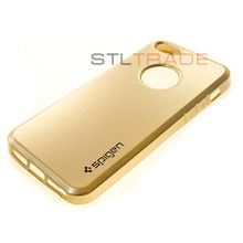 Силиконовый чехол Spigen для iPhone 5 5S золотой в тех уп.