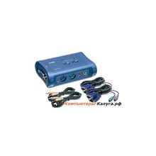 KВM коммутатор Trendnet TK-208K (элек. коммутатор 2-х ЦПУ с кабелем+аудио , PS2)